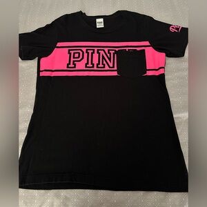 PINK Victoria's Secret Tee - Black and Pink
